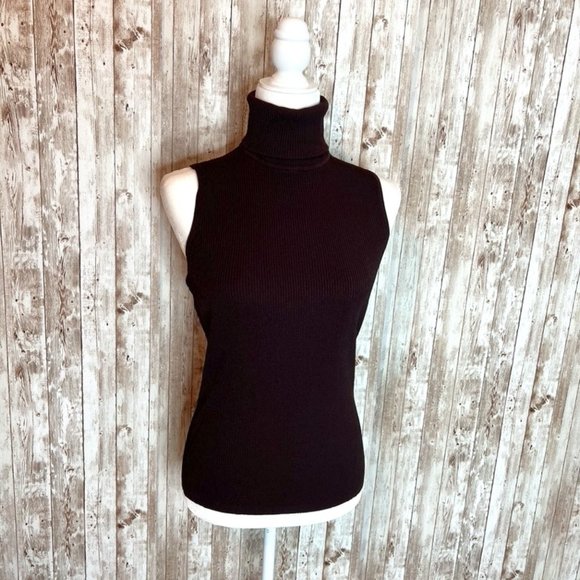 Dress Barn Sweaters - Dress Barn Brown Sleeveless Turtleneck size Medium